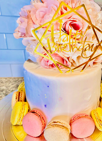 'Happy Birthday' Floral Fondant Cake